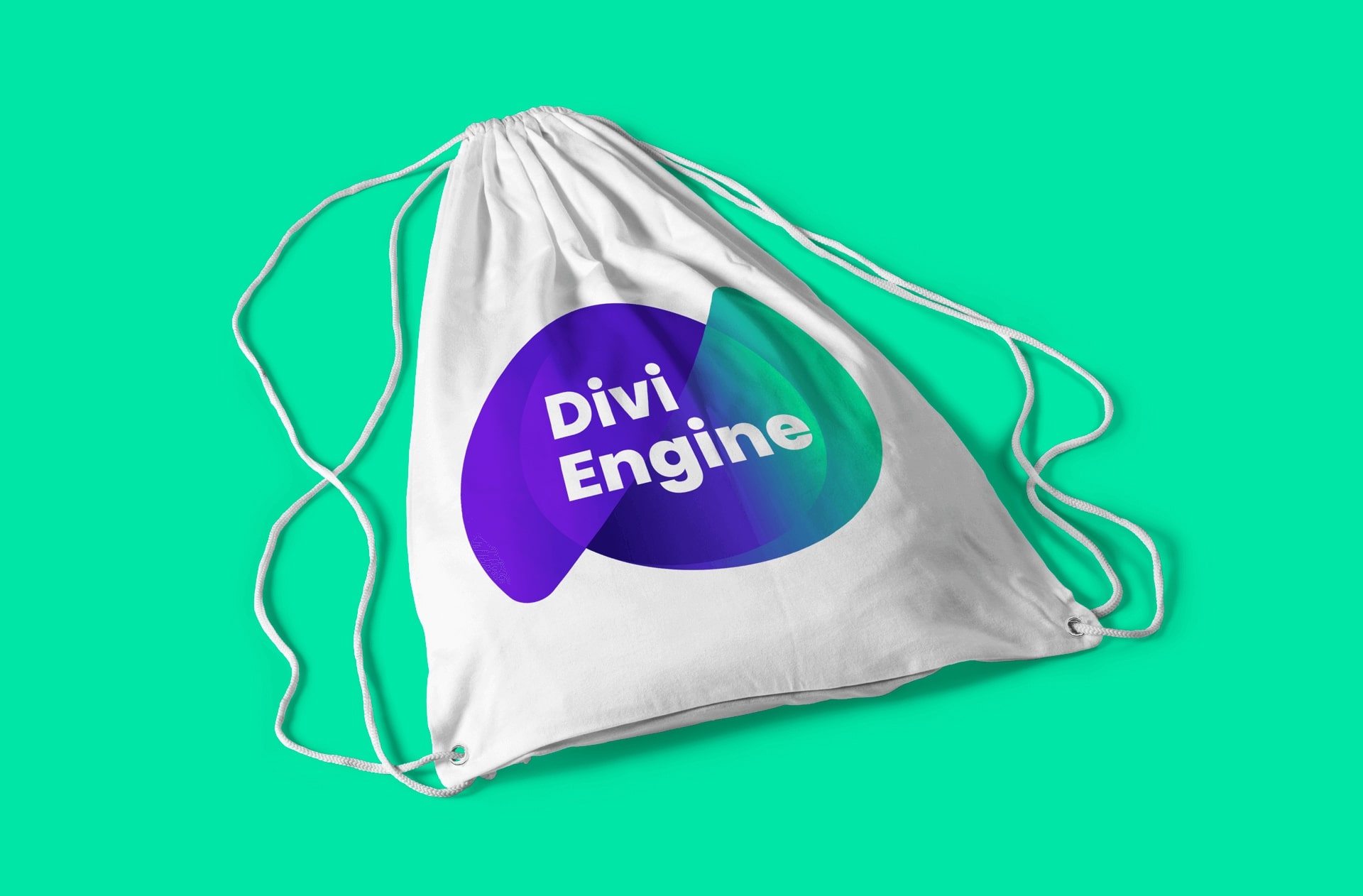 Divi Engine String Bag (Big Logo) - Front View