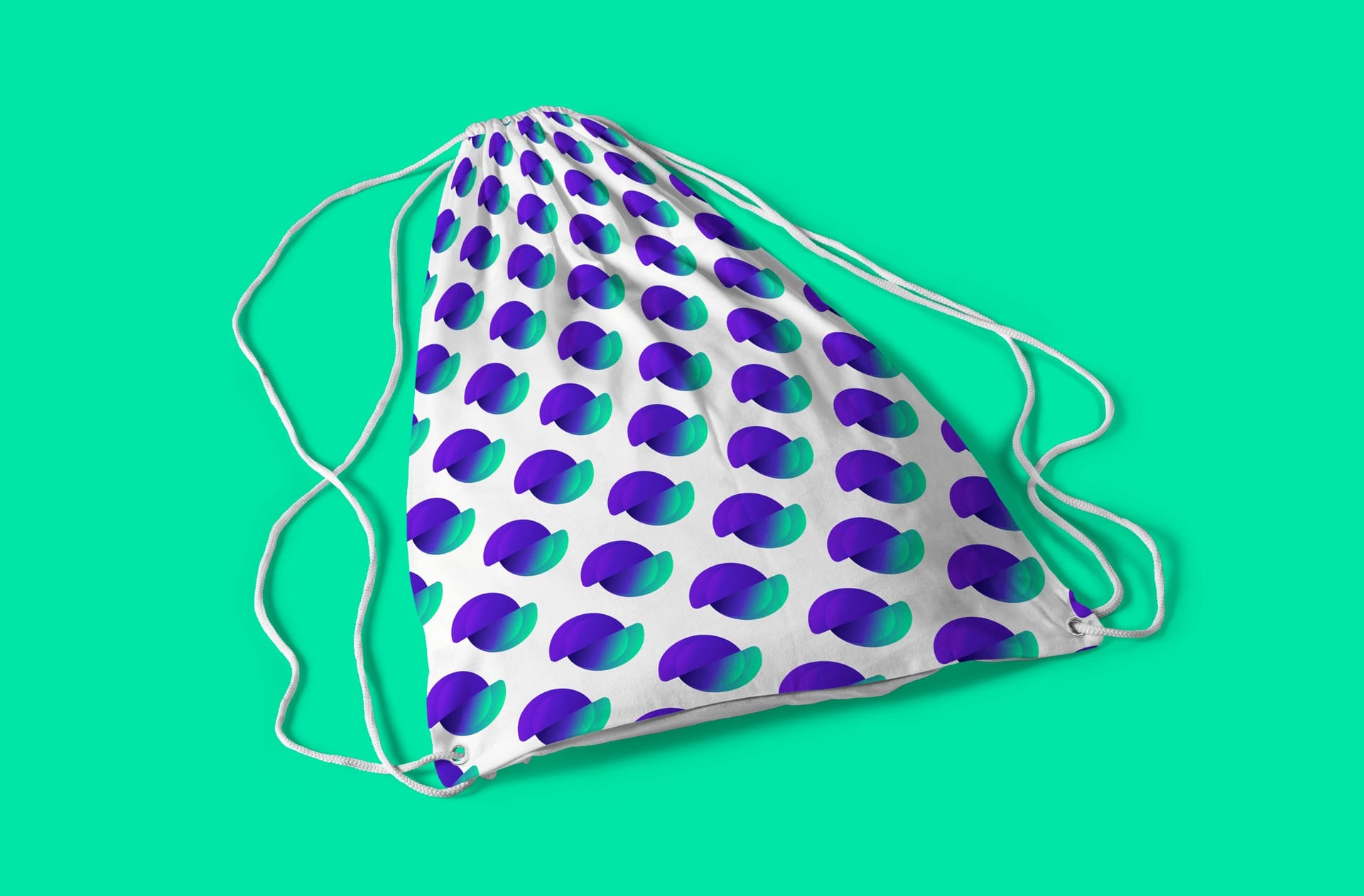 Divi Engine String Bag (Small Logos) - Front View